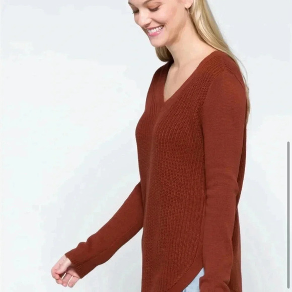 NWOT RD Style Knit Womens Sweater Rust Color Size XS - Picture 3 of 14